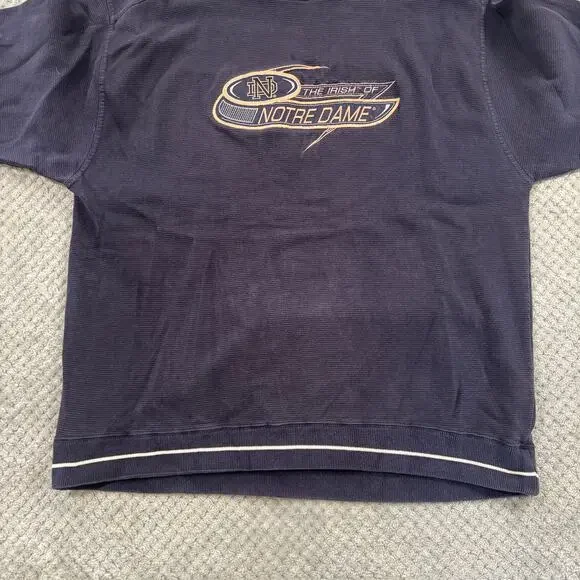 VTG 90's Notre Dame Fighting Irish Navy Faded Crewneck Sweatshirt Sz L - Picture 6 of 8